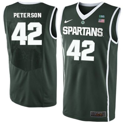 Men Morris Peterson Michigan State Spartans #42 Nike NCAA 2019-20 Green Authentic College Stitched Basketball Jersey SX50B68VU
